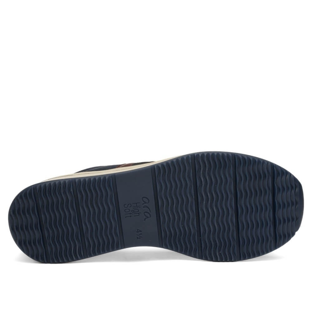 Ara Sapporo 12-27553 Navy Leather Laced Trainer