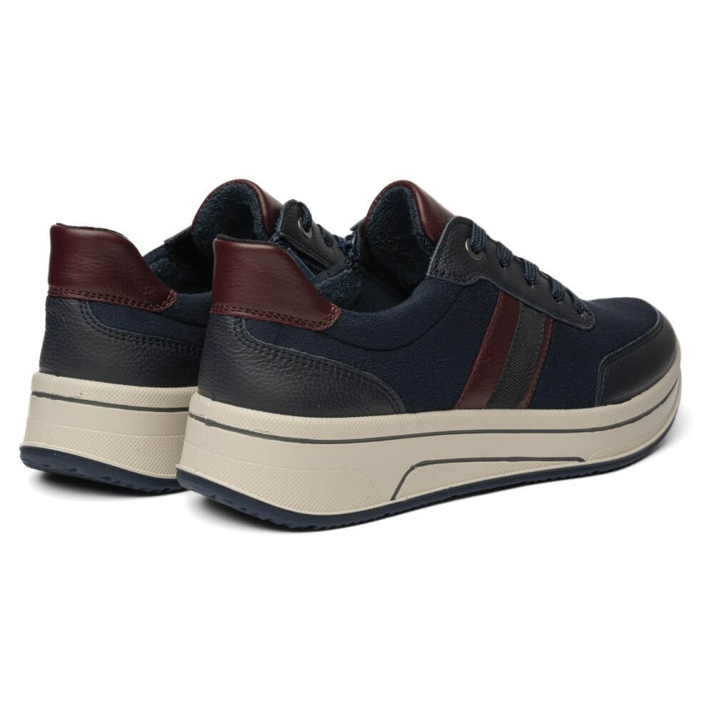 Ara Sapporo 12-27553 Navy Leather Laced Trainer