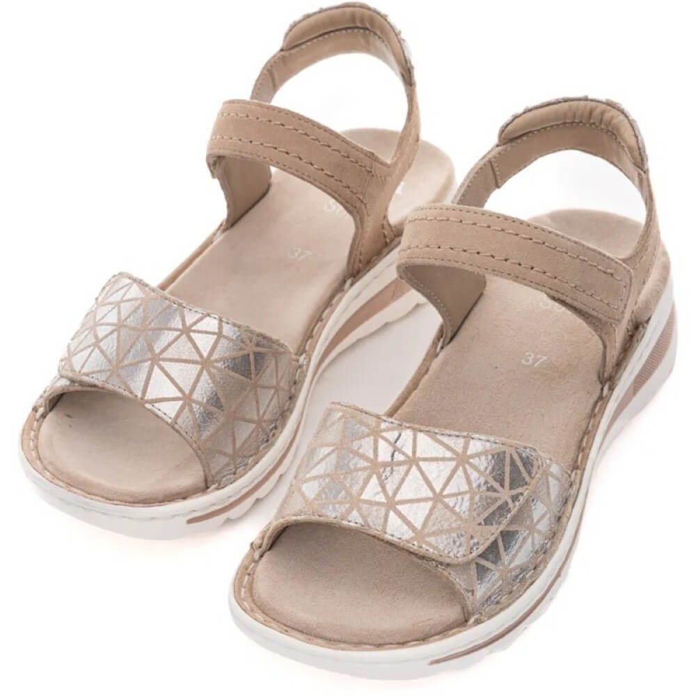 Ara Tampa 12-47207 Velcro Sandals Sand Beige Suede