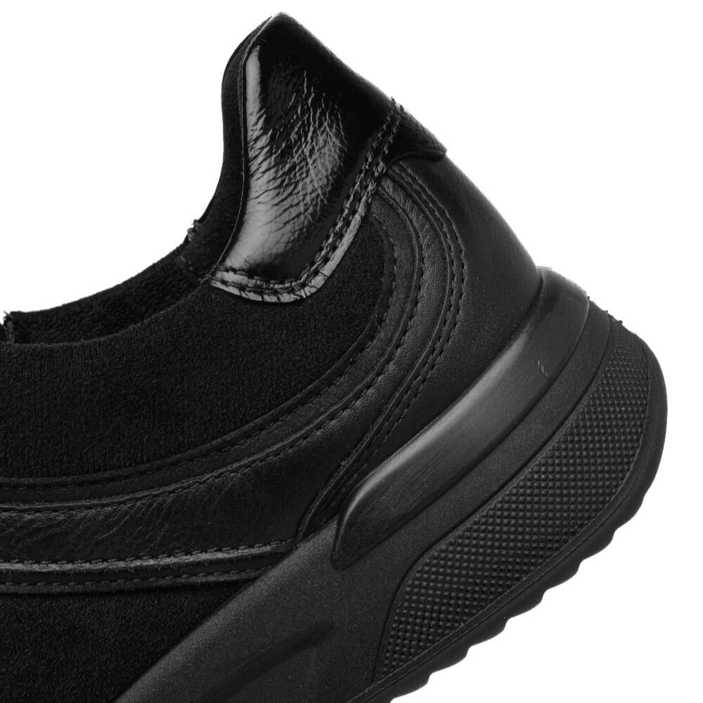 Ara Vienna 12-52602 K-Fit Leather Lace-up Black Stretch