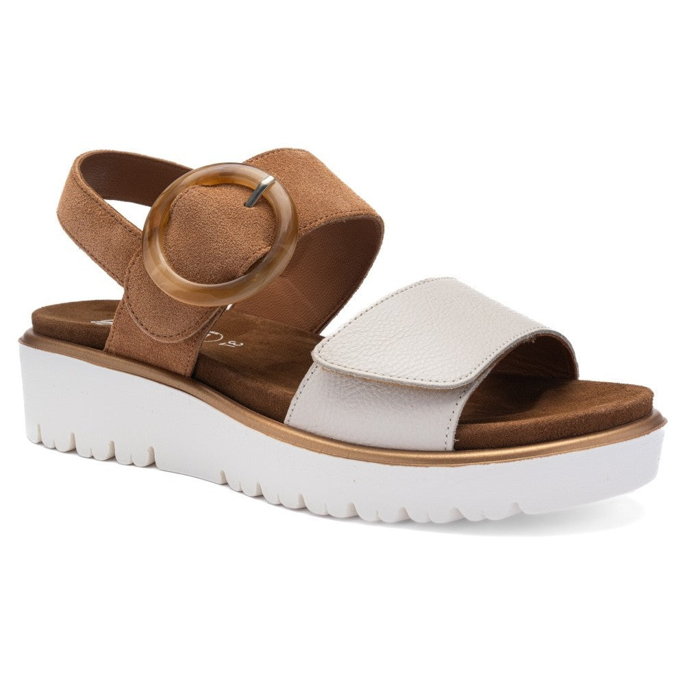 ara white and tan sandals 