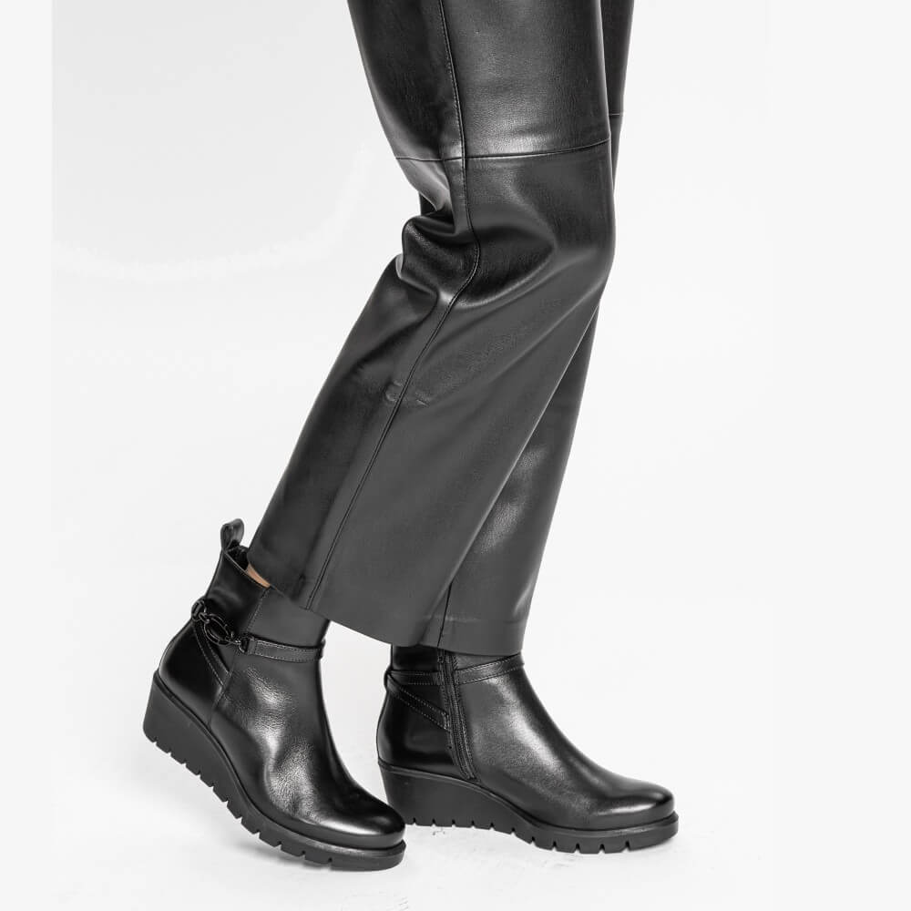 Ara Como Wedge Ankle Boots H-Fit 12-57002 Black
