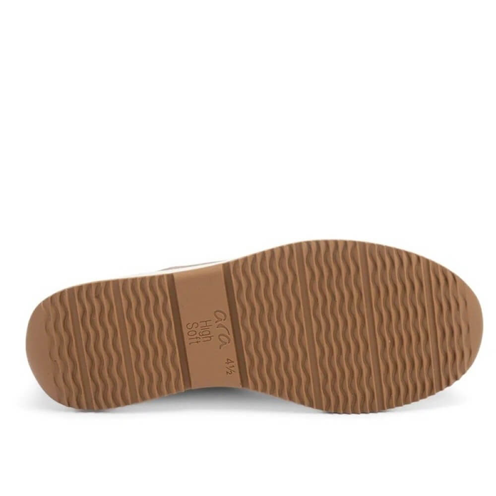 Ara Osaka 12-25532 Stretch Leather H-Fit Trainers  Beige Cashmere