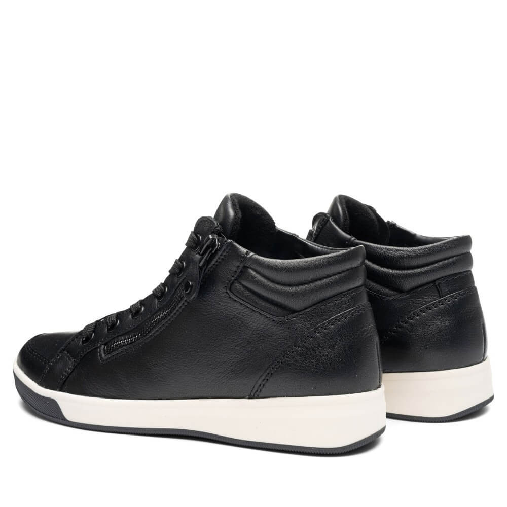 Ara Rom Leather Hi-top 12-44499 -BLACK