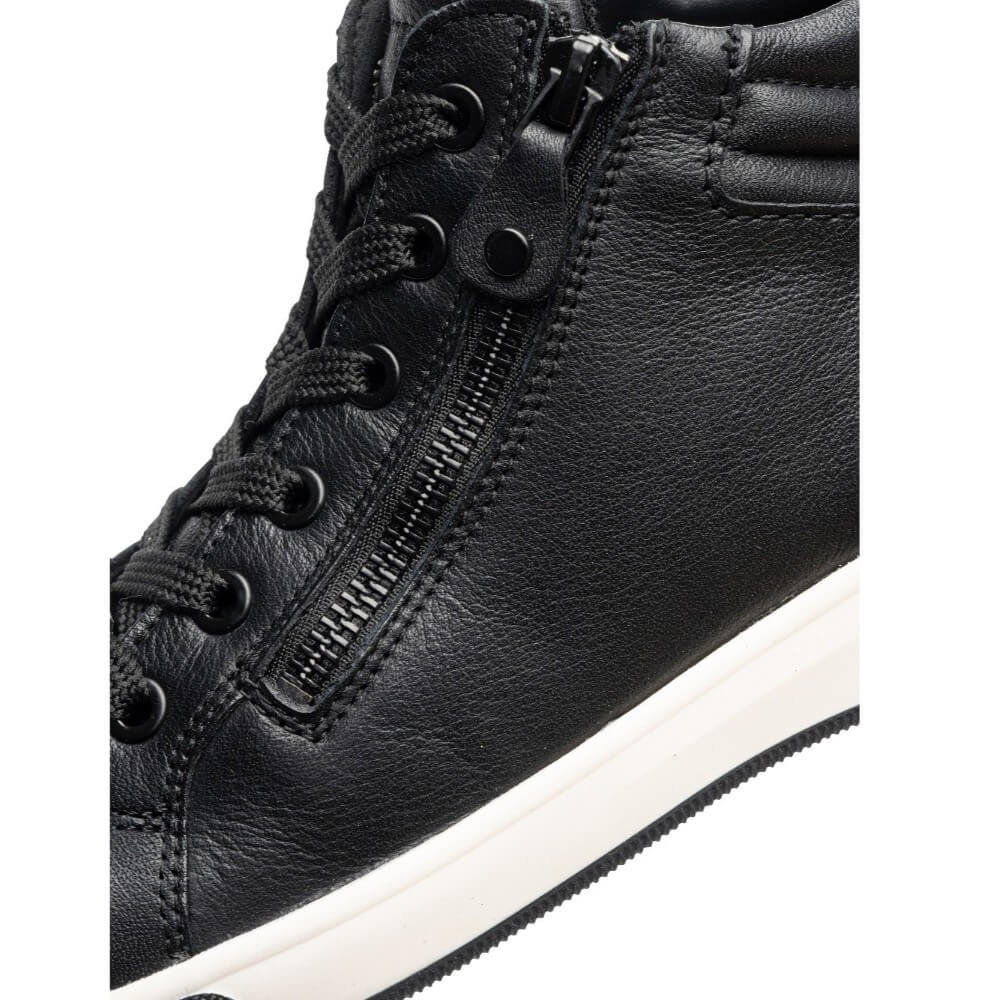 Ara Rom Leather Hi-top 12-44499 -BLACK