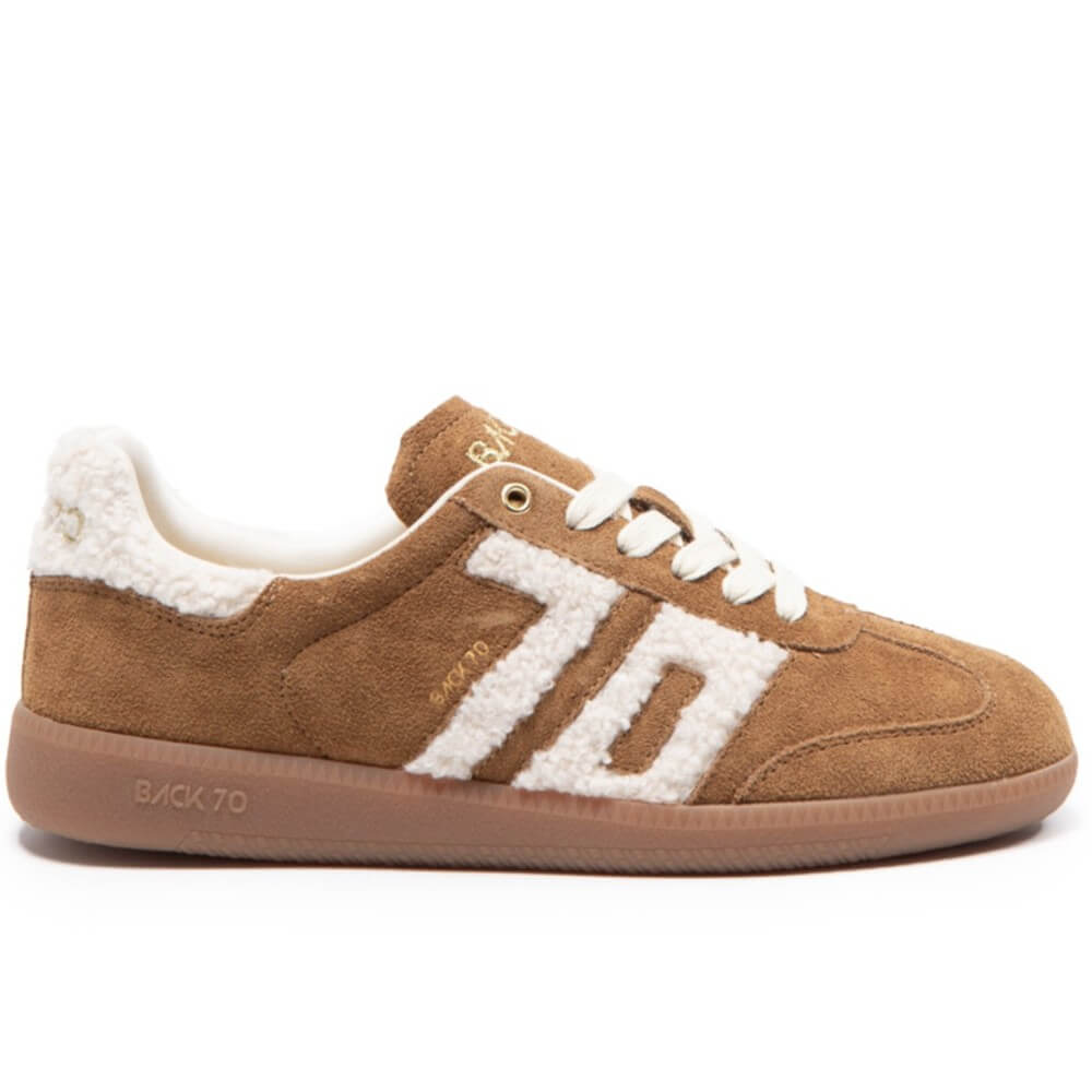 Teddy Brown sneaker with white shearling Teddy lining Back 70 Cloud 601 B Teddy Tobacco combines an elegant suede leather upper with distinctive teddy fabric