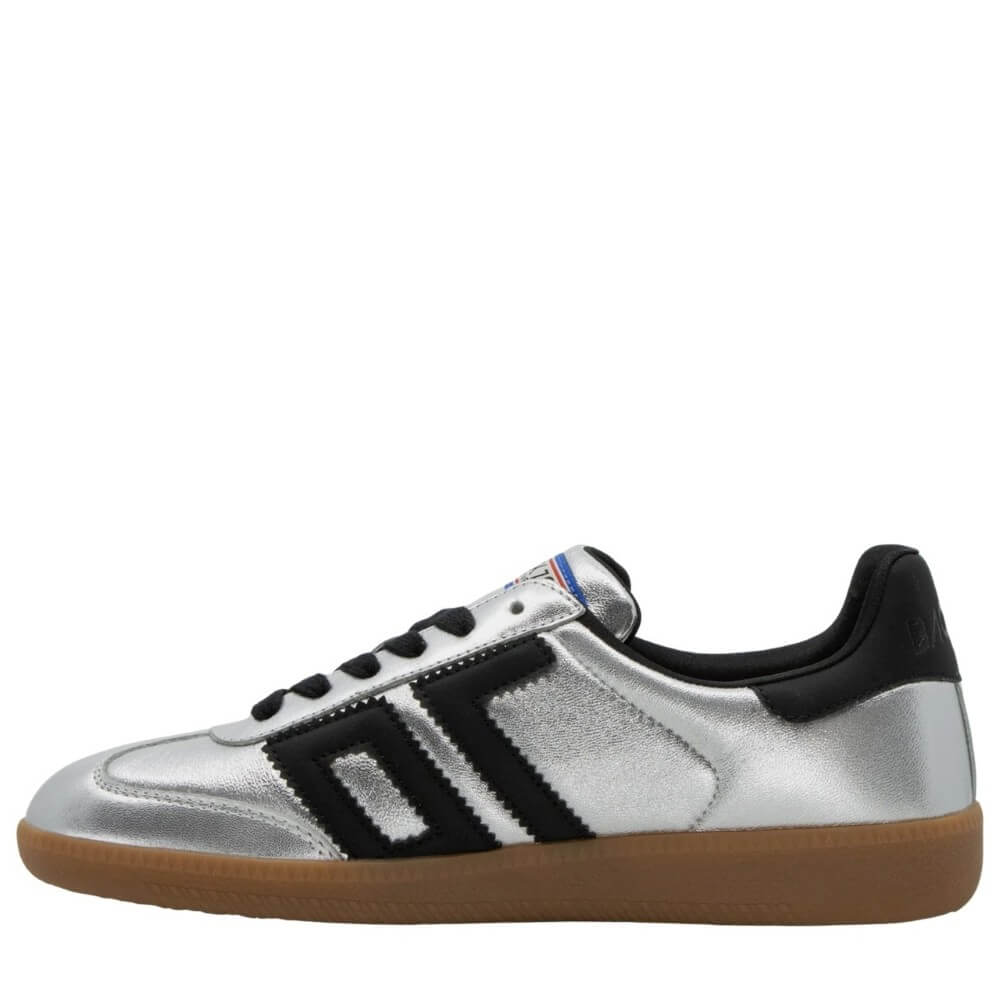 Silver sneaker with black accents on a white background Back 70 Cloud NM Retro Sneakers Silver Black