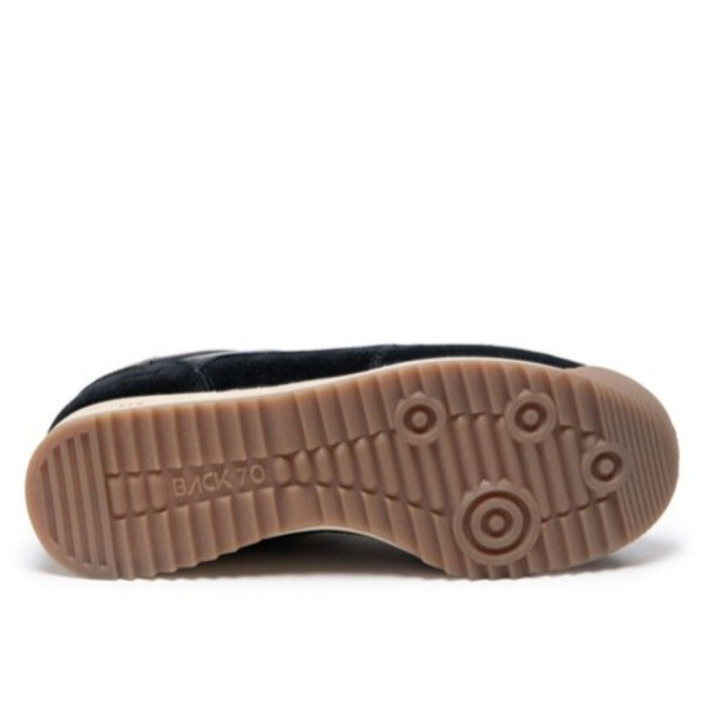 Back 70 Jogger Black Leather Retro Trainer
