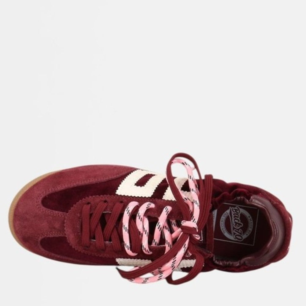 Back 70 Rocket Velvet Wine Butter Retro Trainer