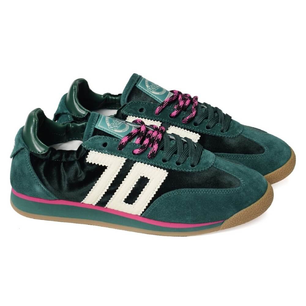 Back 70 Rocket Velvet Green Retro Trainer