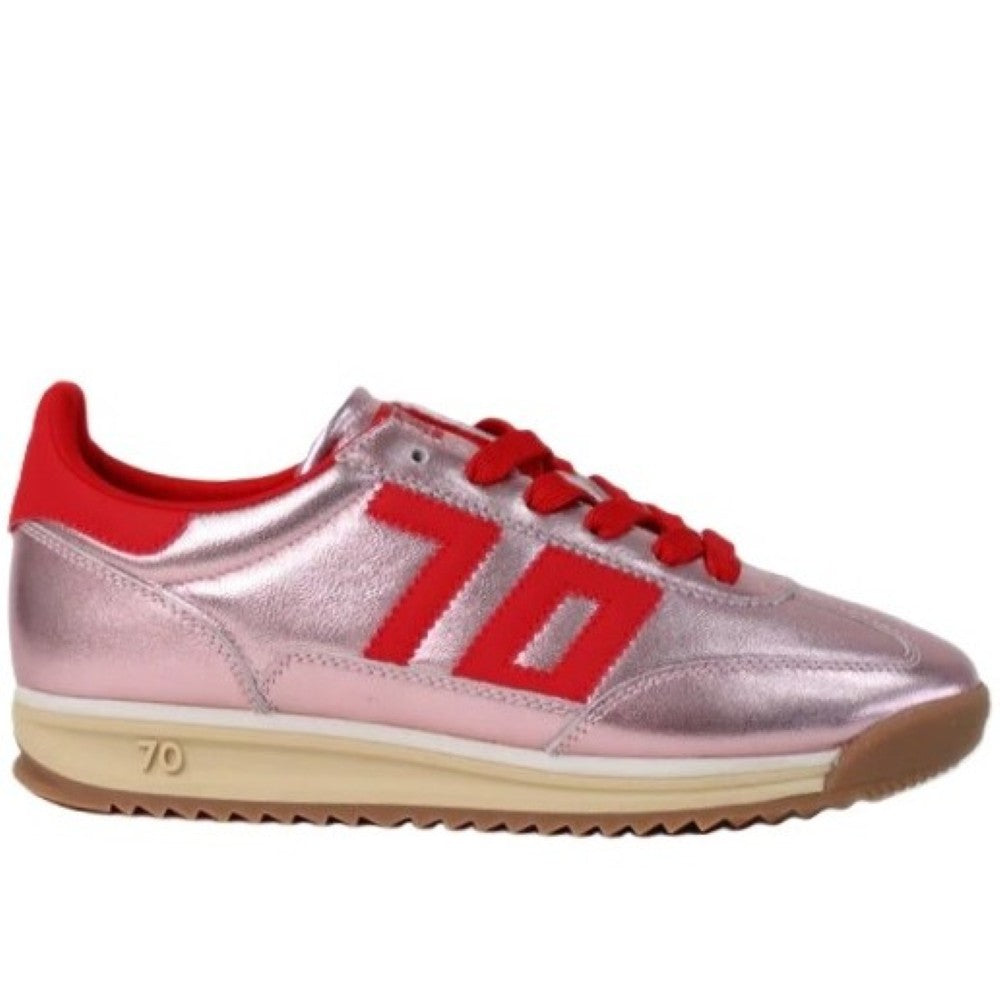 Pink and red sneaker with '70' Back 70 Jogger NM41 Nude Red branding on a white background 