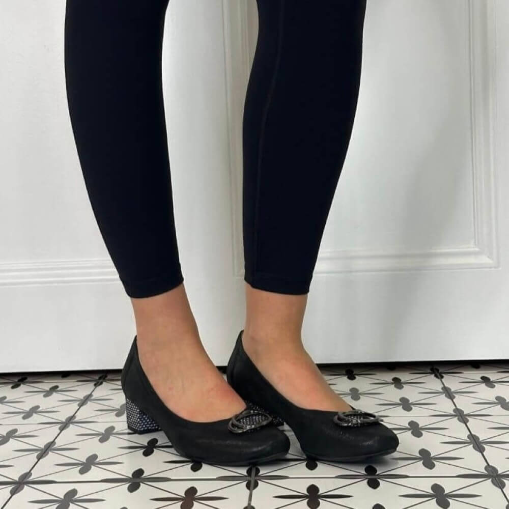 Bioeco 6415 Court shoe H Fit -BLACK COMBI colour 2677+1735+1290