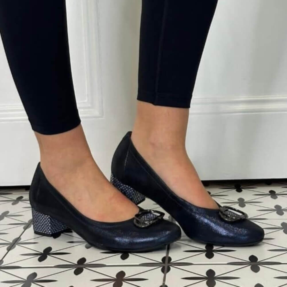 Bioeco 6415 Court shoe H Fit -NAVY COMBI Style 6415 Colour 2558+1734+1290