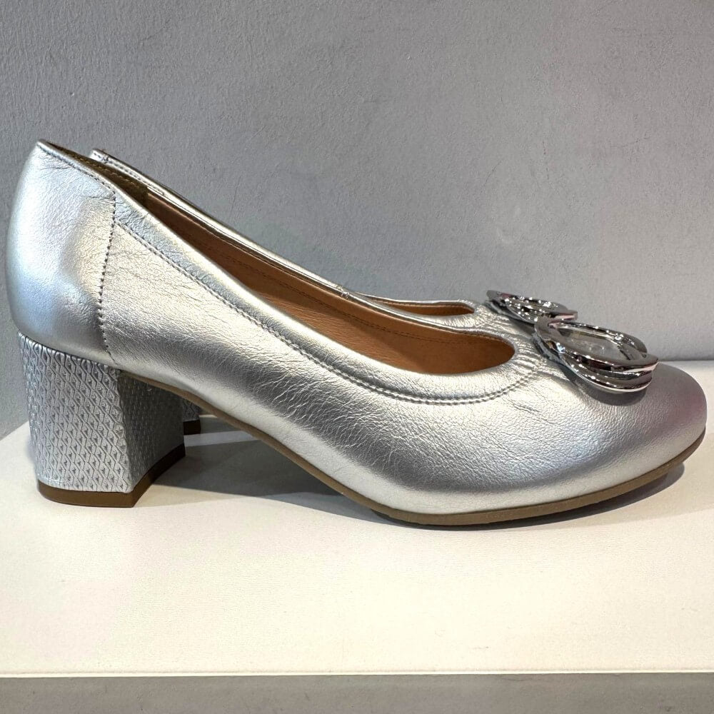 Bioeco 6736 H Fit Court Shoe-SILVER Style 6736 Colour 2439+2763+1661