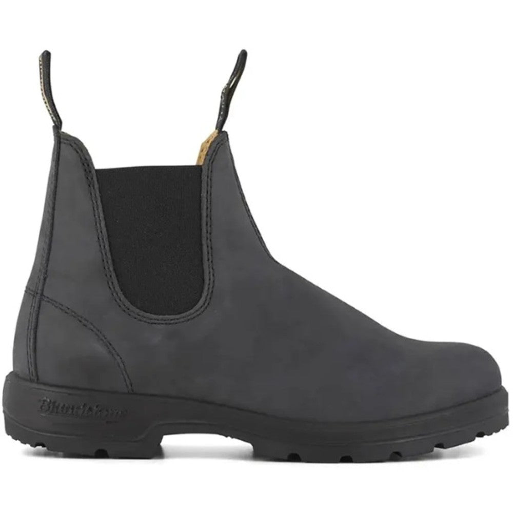 Black Chelsea boot on a white background