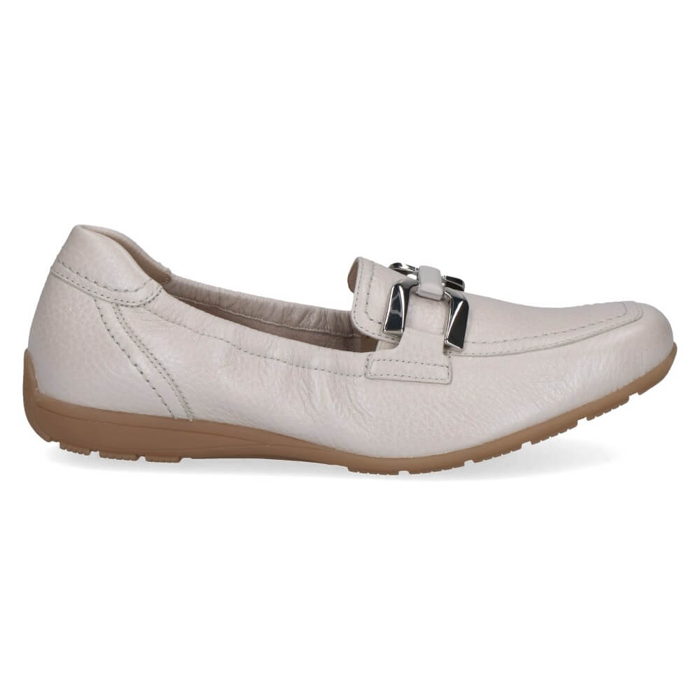 off White loafer shoe with a decorative buckle on a white background