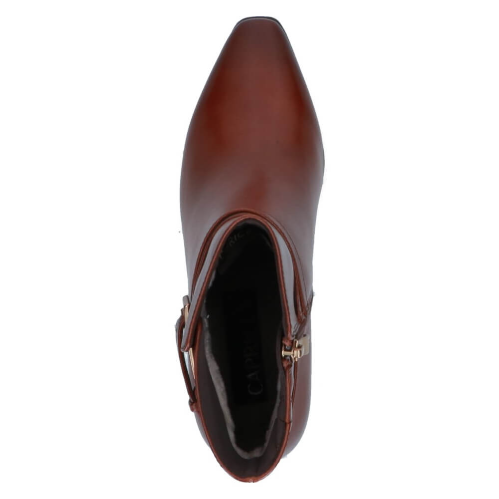 Caprice 9-25317 Cognac Leather Ankle Boot
