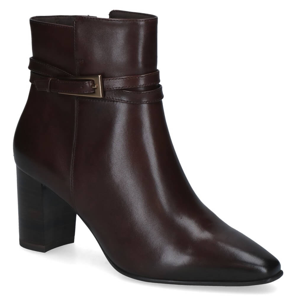 Caprice 9-25317 Dark Brown Leather Ankle Boot