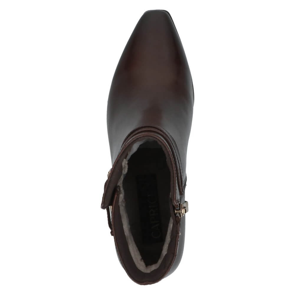 Caprice 9-25317 Dark Brown Leather Ankle Boot