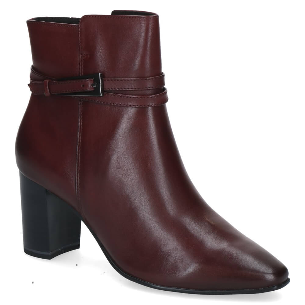 Caprice 9-25317 Bordeaux Leather Ankle Boot
