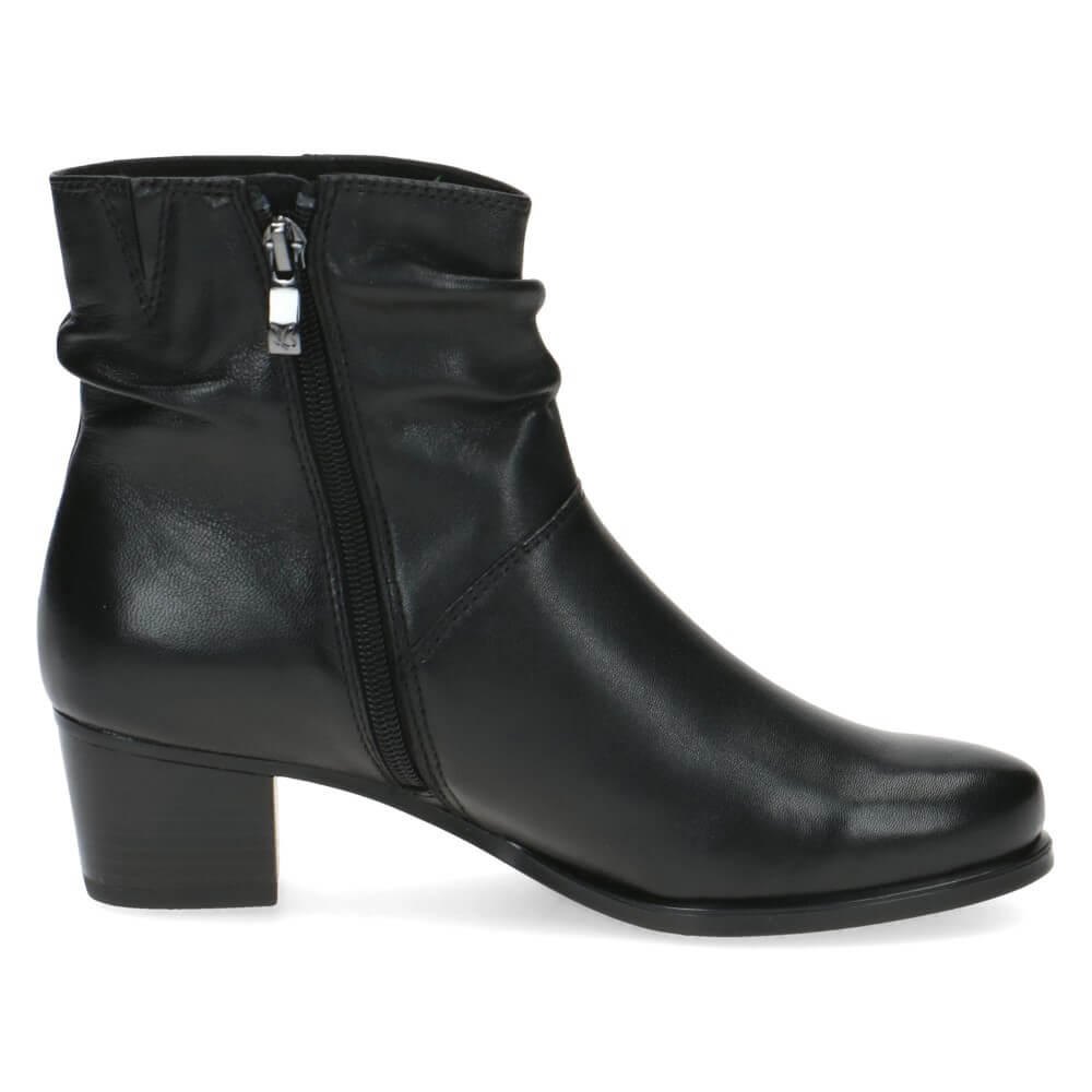 Caprice 9-25335 Ruched Ankle Boot-BLACK
