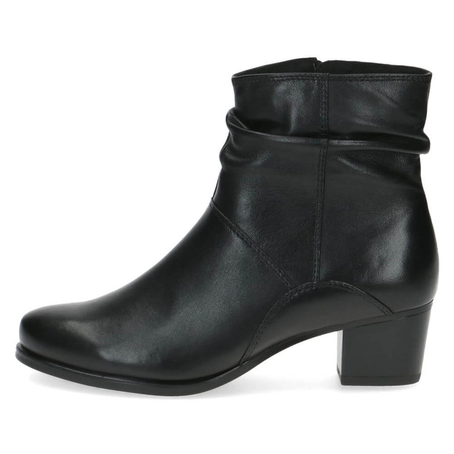 Caprice 9-25335 Ruched Ankle Boot-BLACK