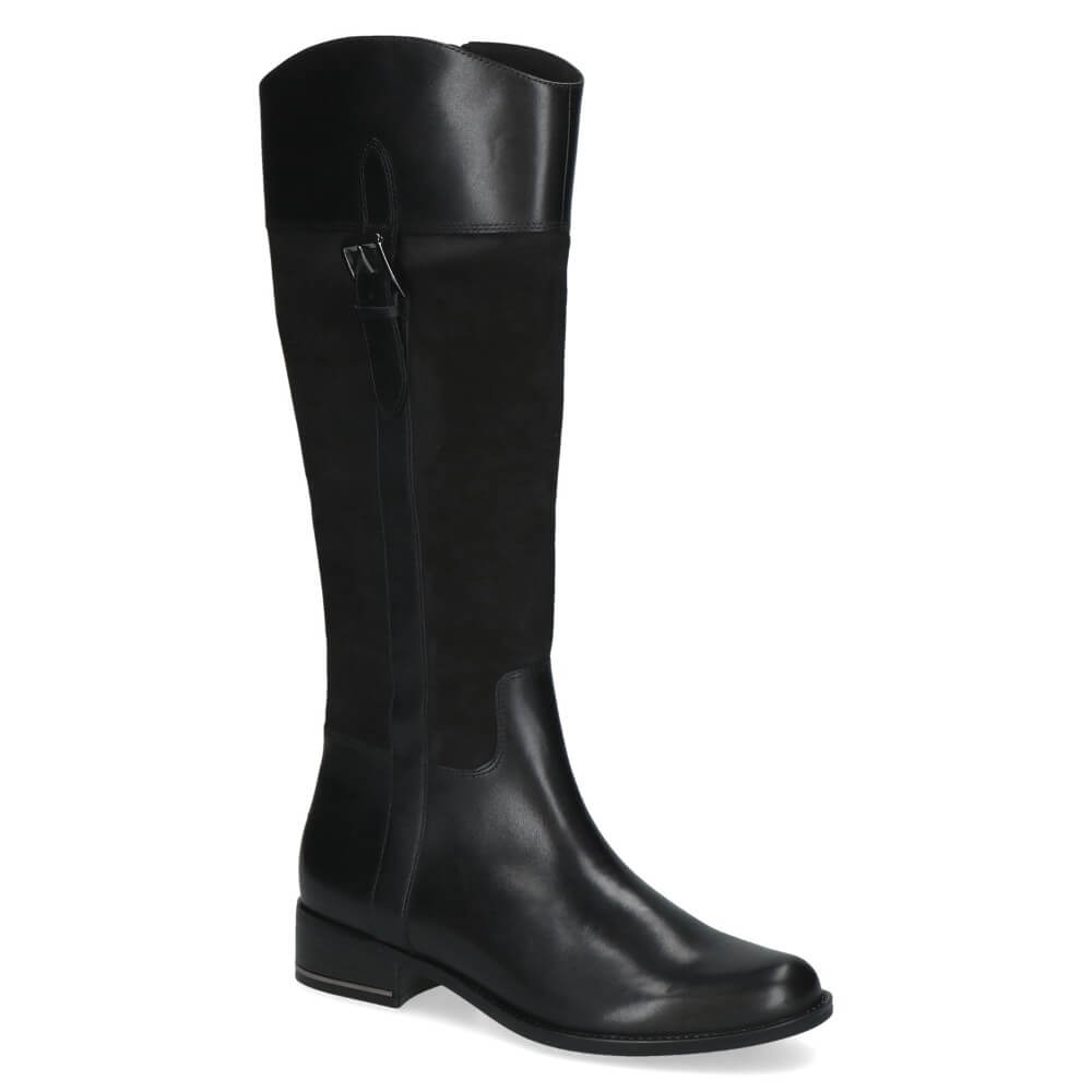 Caprice 9-25519 Black Leather Knee High Boot