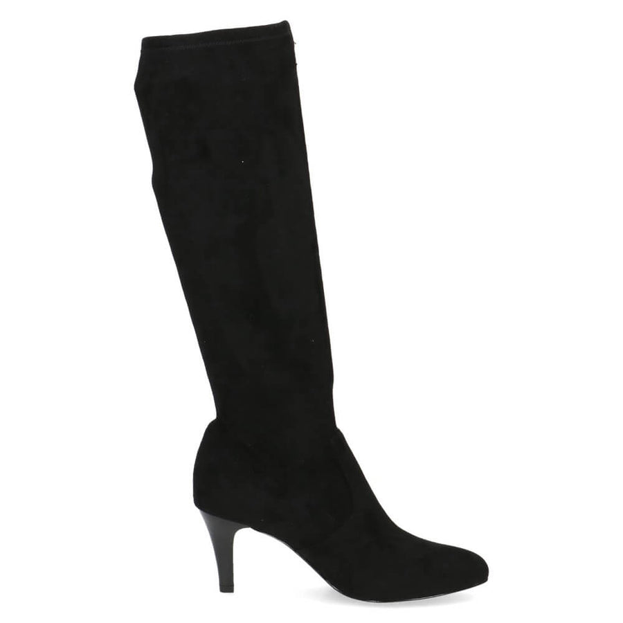 Caprice 9-25524 Pointed Toe Stretch Knee High-BLACK
