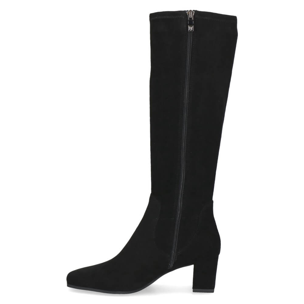Caprice 9-25547 High Heel Knee High Black Stretch