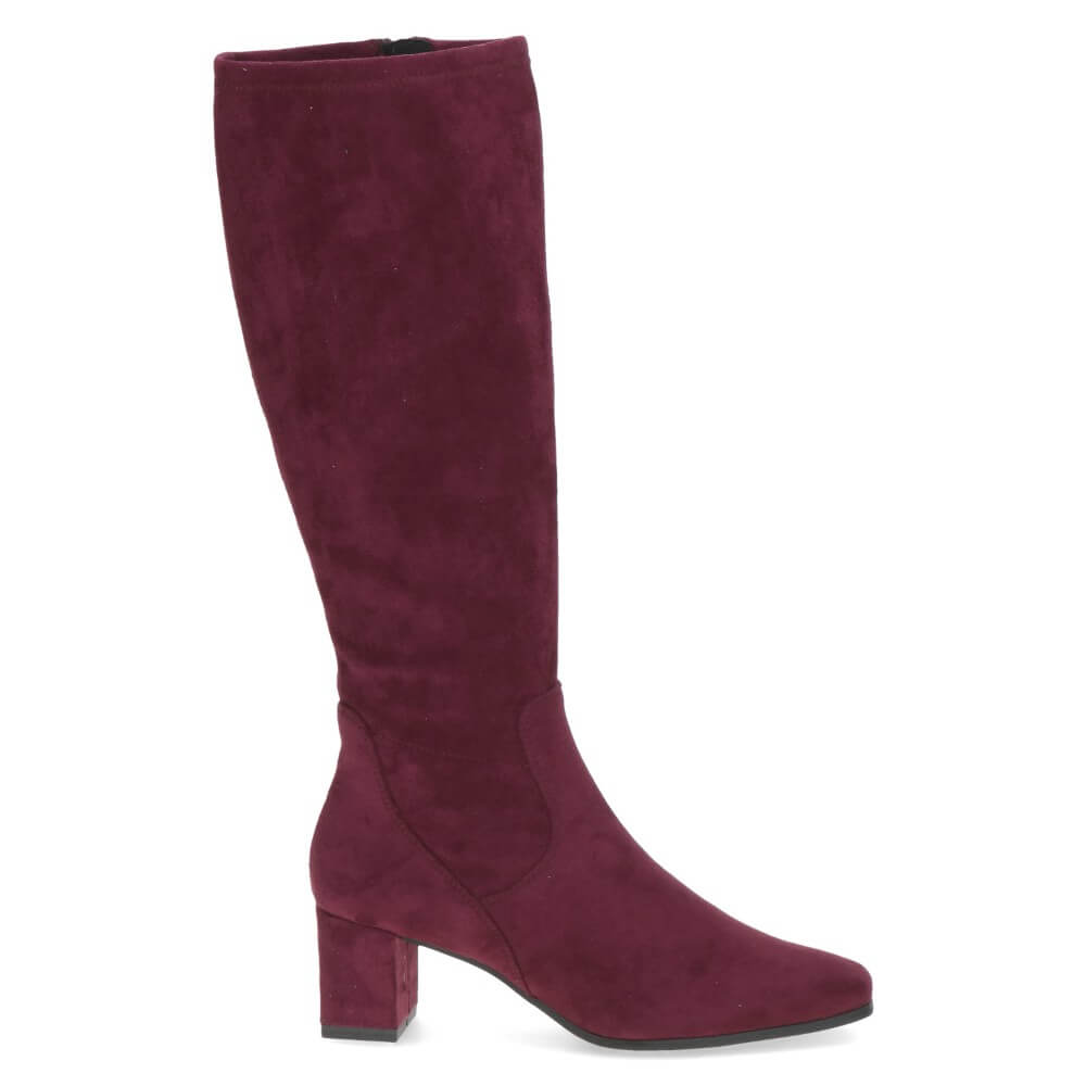 Caprice 9-25547 High Heel Knee High Bordeaux Stretch