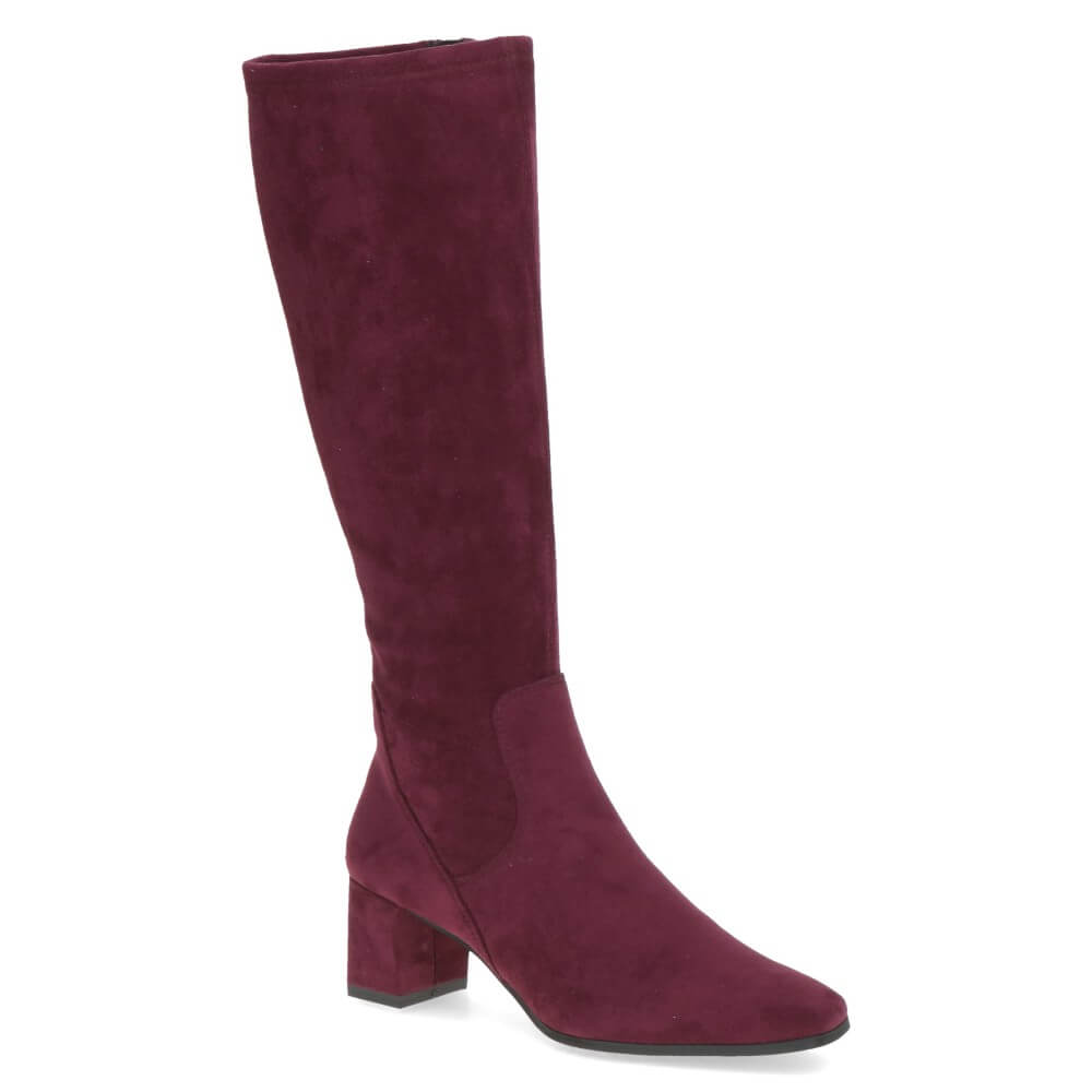 Caprice 9-25547 High Heel Knee High Bordeaux Stretch