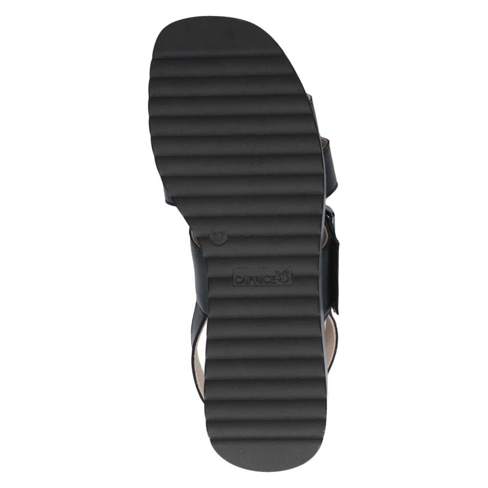 Caprice 9-28300 Platform Leather Sandal Black