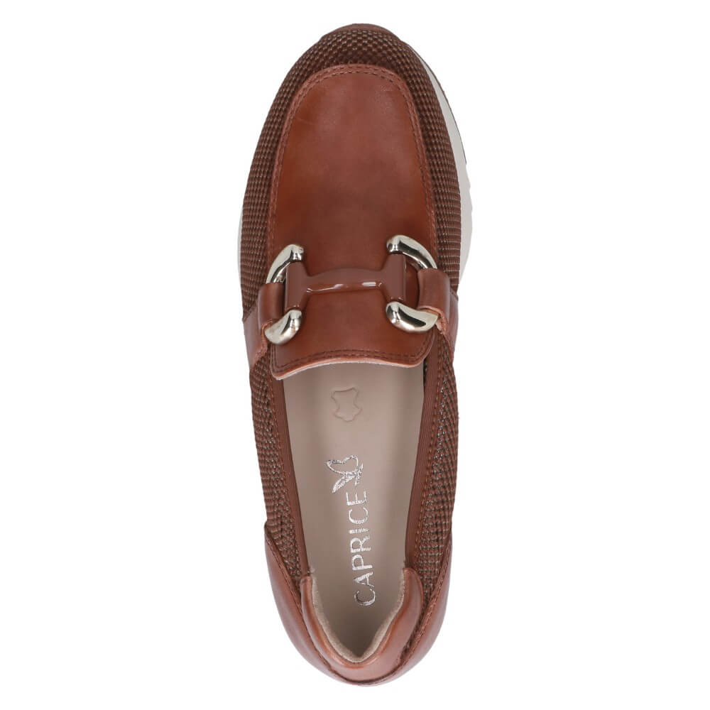 Caprice 9-24536 Leather Mix Loafer Cognac