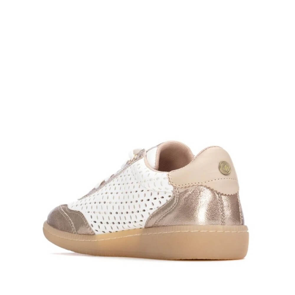 Carmela 163120 Leather Sneaker Gold & White Leather