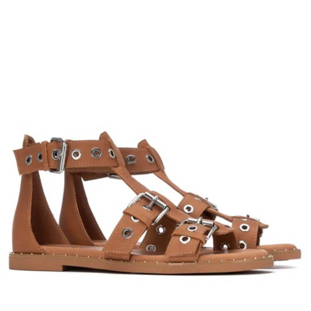 Carmela 163220 Leather Gladiator Sandal Camel