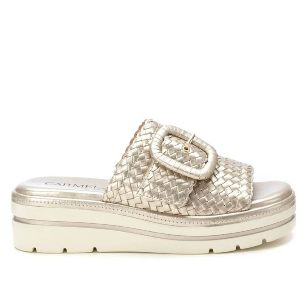 Carmela Gold Leather Sandals 162251