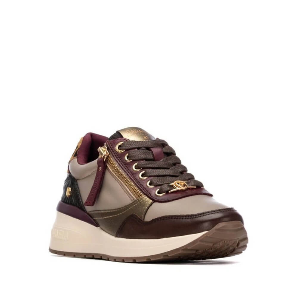 Multi-coloured sneaker with a white background Carmela Leather Trainer 162442-WINE