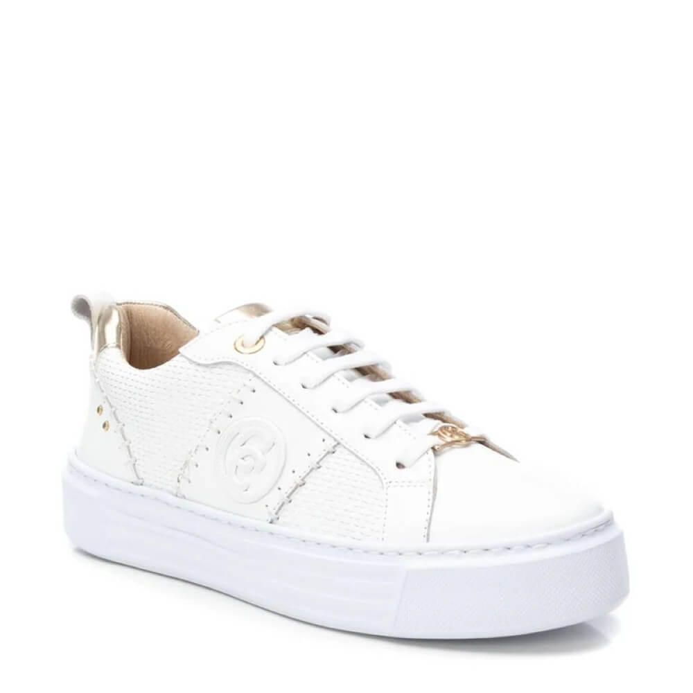 Carmela Leather Trainers 162057-WHITE