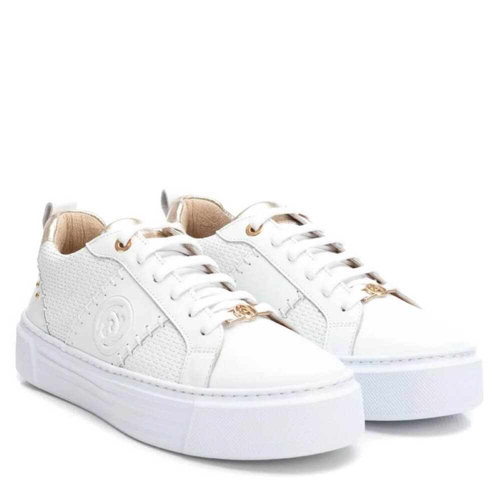 Carmela Leather Trainers 162057-WHITE