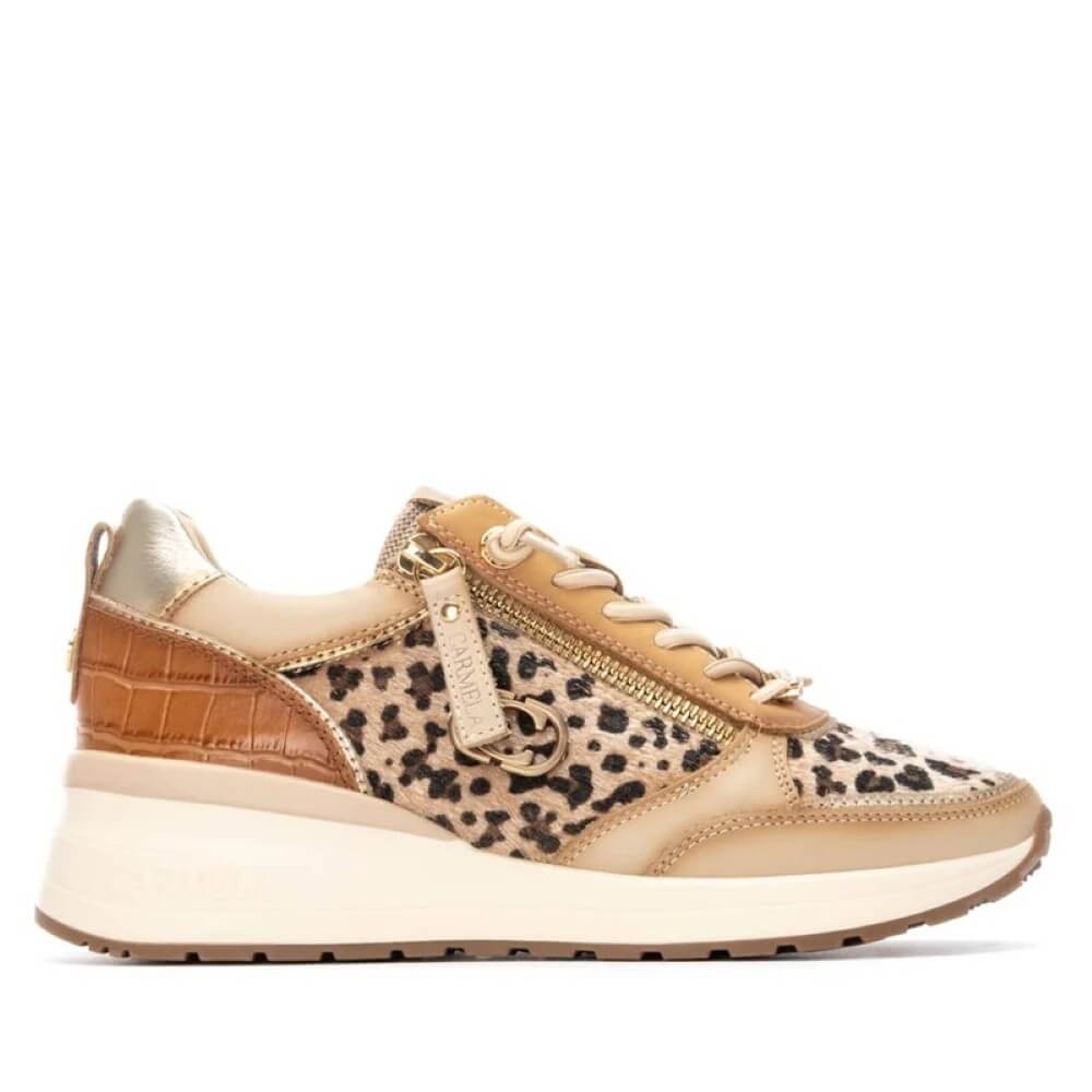 Carmela Leopard Leather Trainers 162653