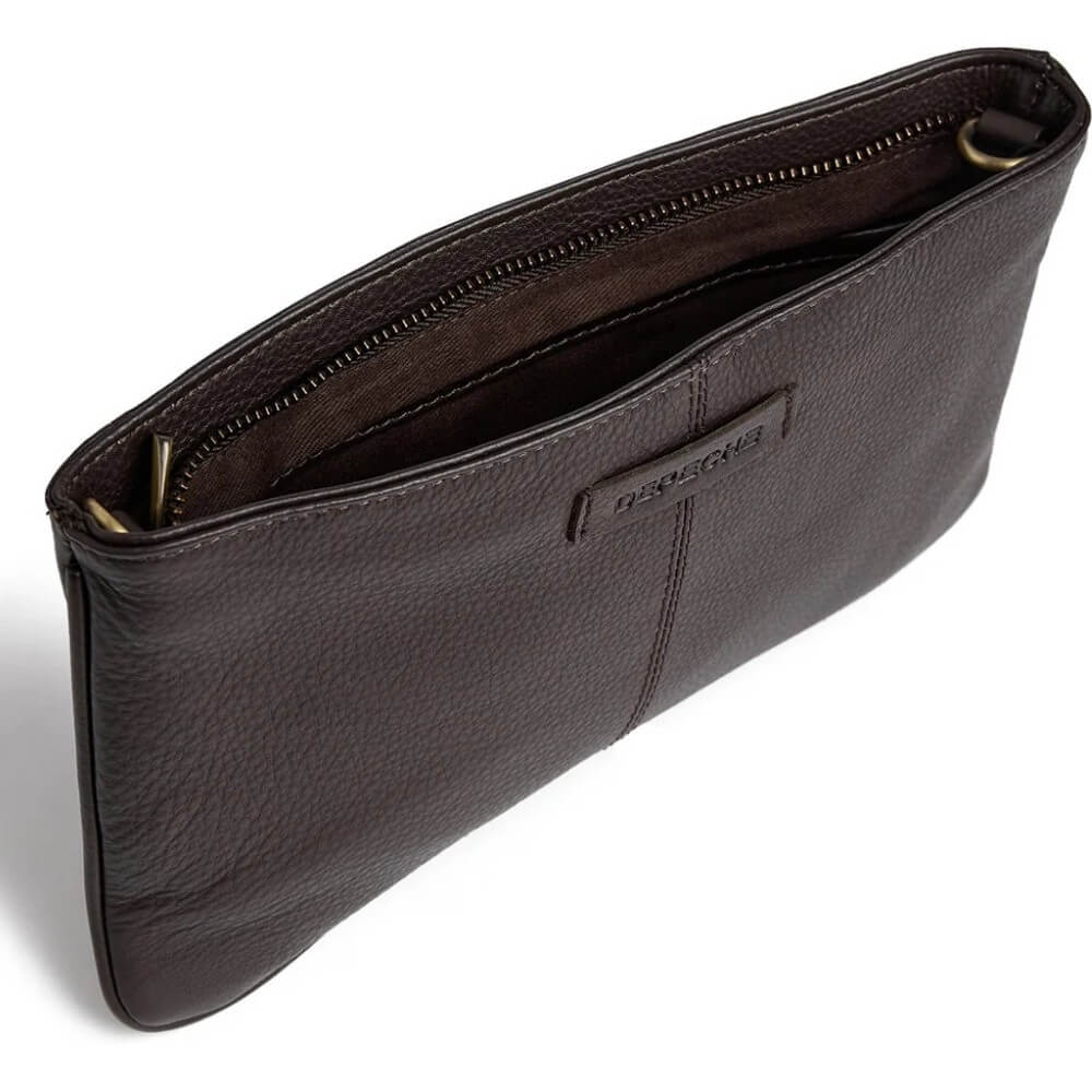 DEPECHE 16378 Mocca Brown Leather Clutch Bag