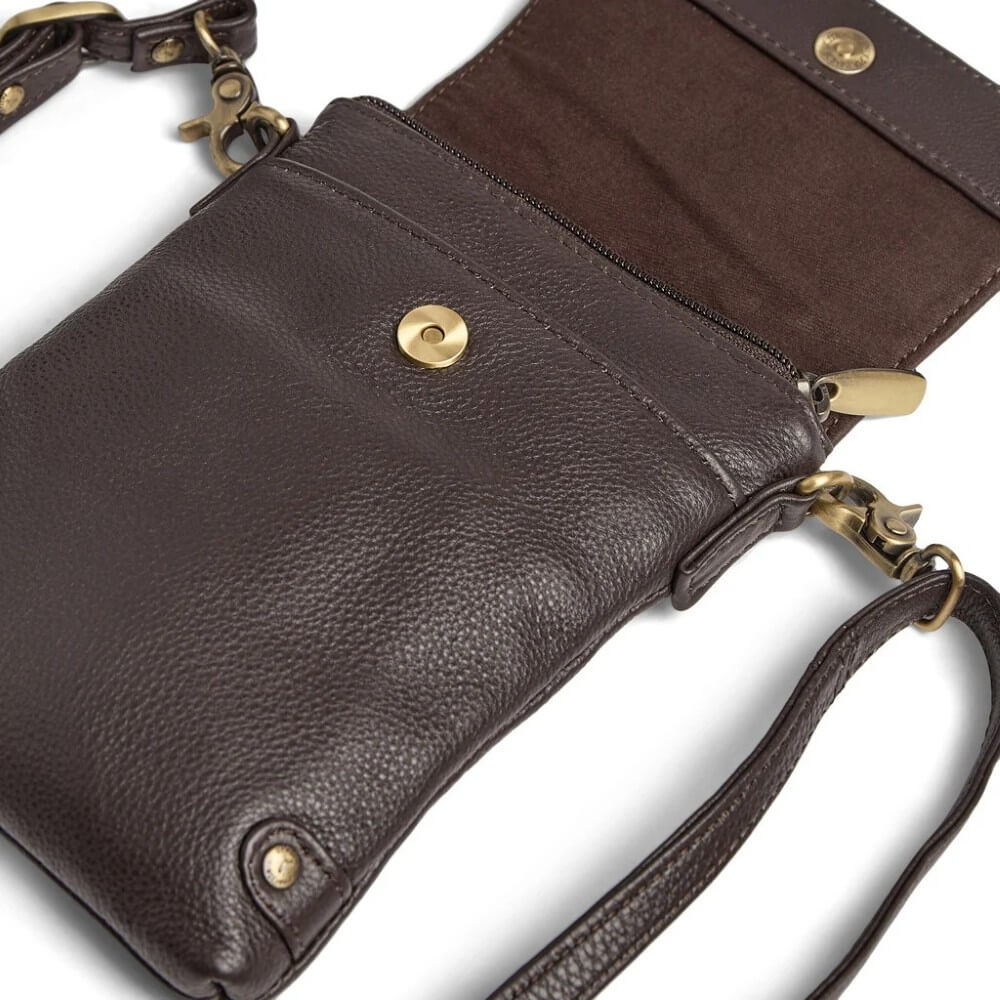 Depeche 16044 Mocca Brown Leather Mobile Bag