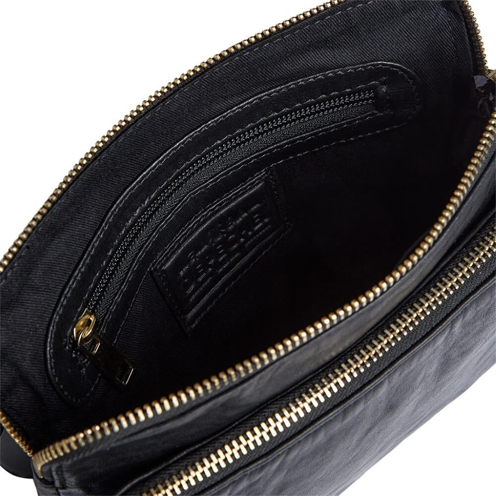 Depeche 17286 Black Leather Cross Body Bag