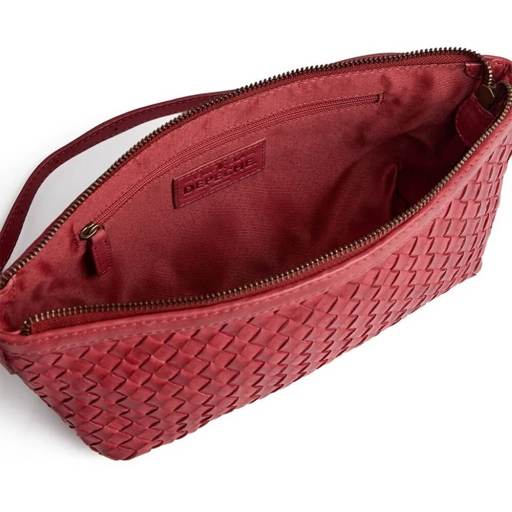 Depeche Sofya 17420 Woven Red Leather Shoulder Bag
