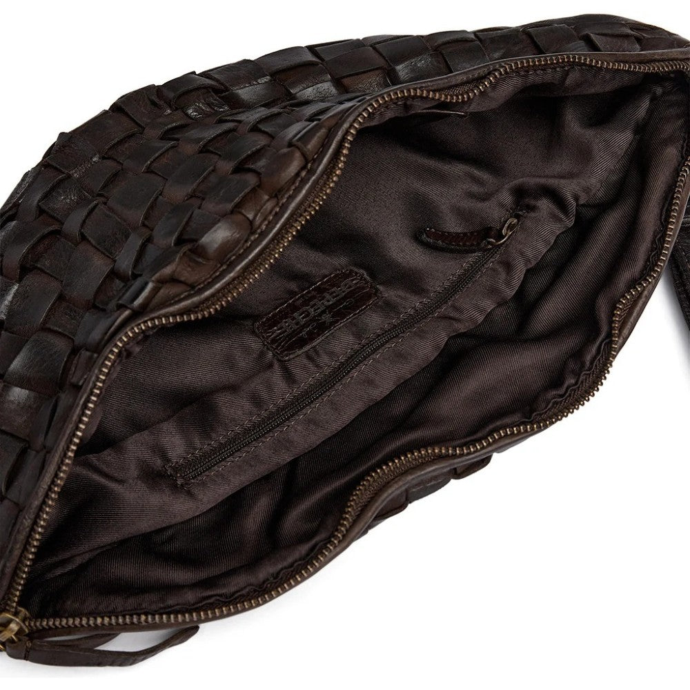 Depeche Warsaw 16940 Handwoven Dark Brown Leather Bumbag