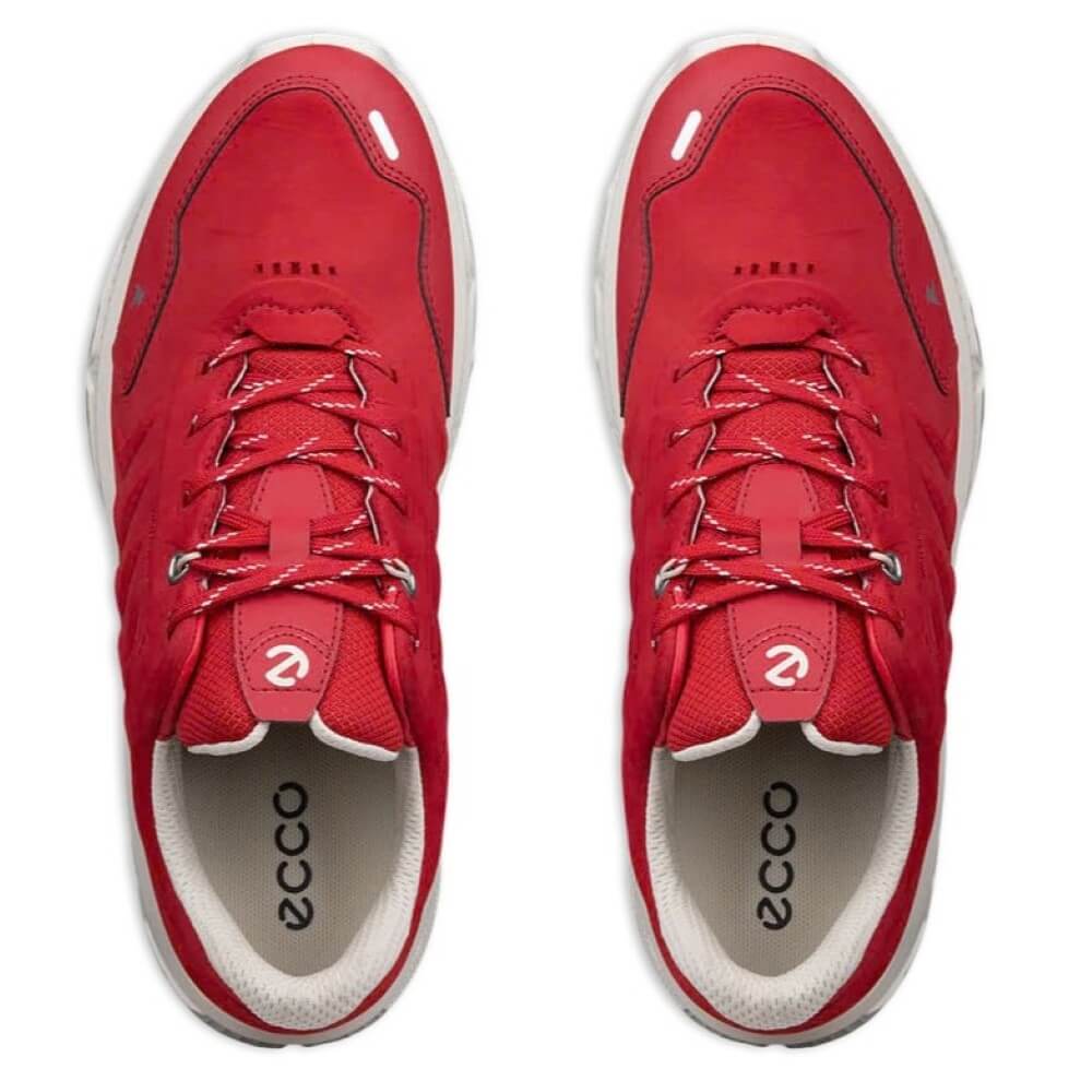Pair ofECCO Receptor Xp 854323 Chili Red Nubuck Outdoor Waterproof Shoes