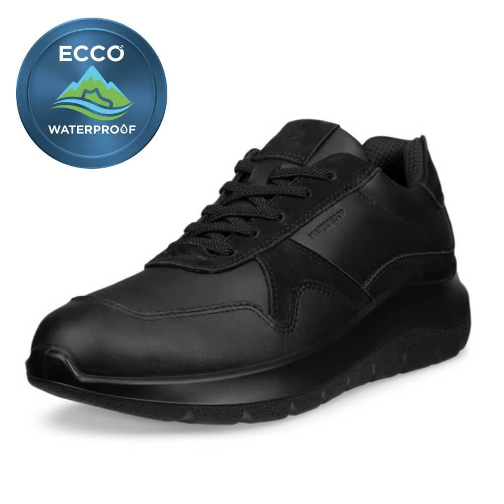 ECCO Valerie 239823 Black Leather Waterproof Trainer