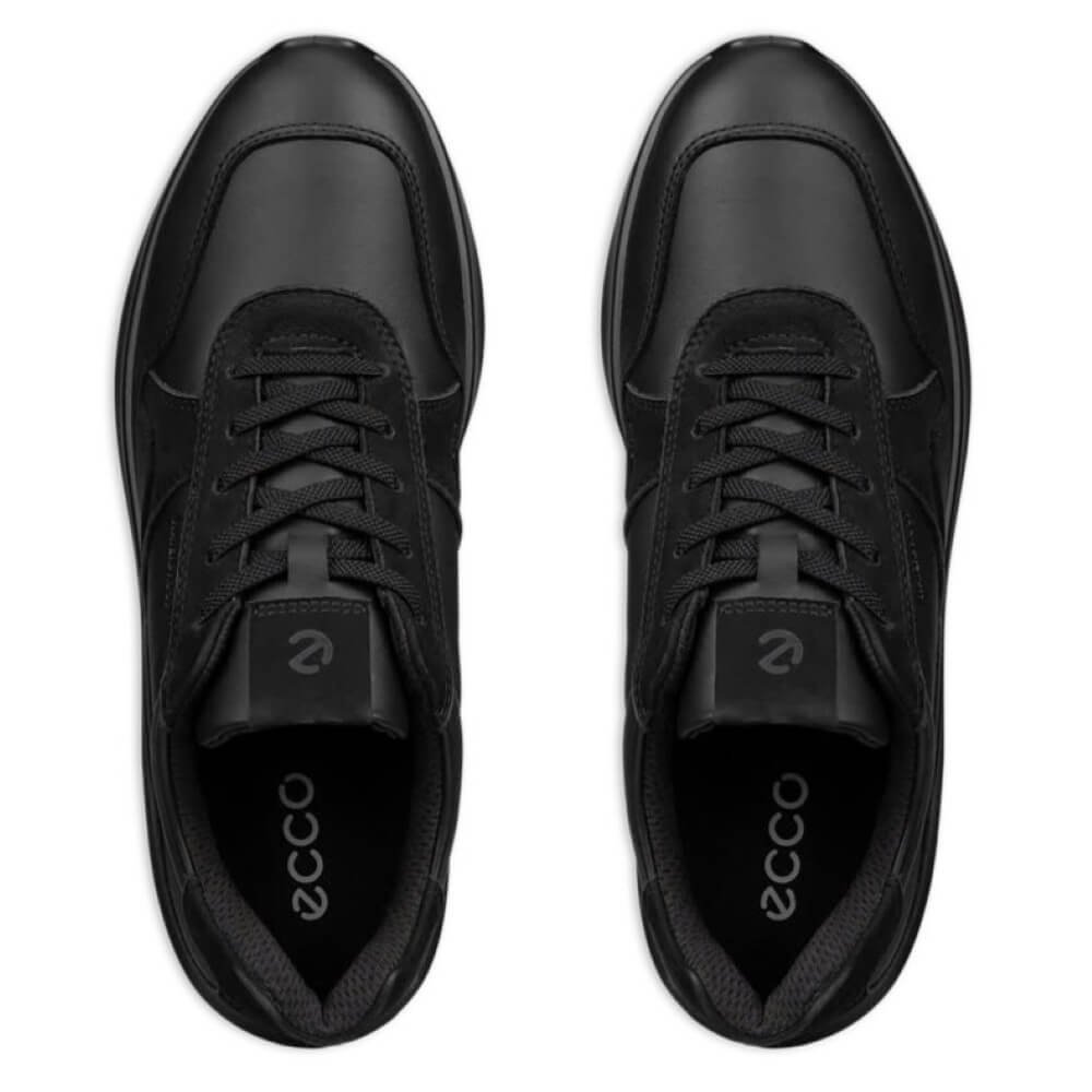 Pair of ECCO Valerie 239823 Black Leather Waterproof Trainers
