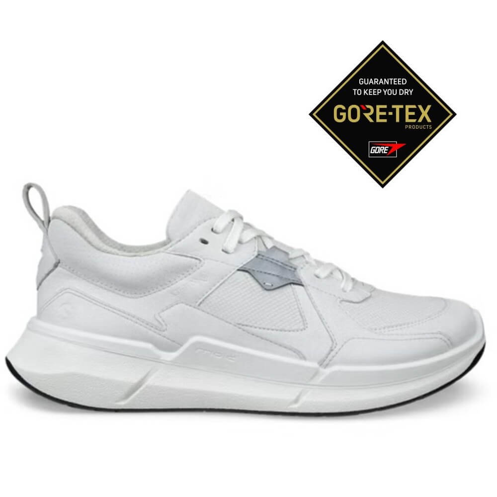 White sneaker with Gore-Tex logo on a white background