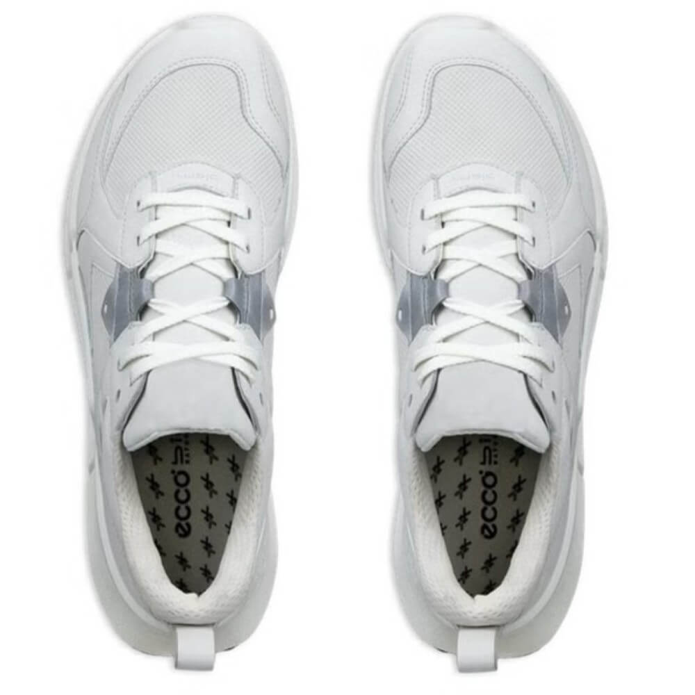 White sneakers with gray accents on a white background
